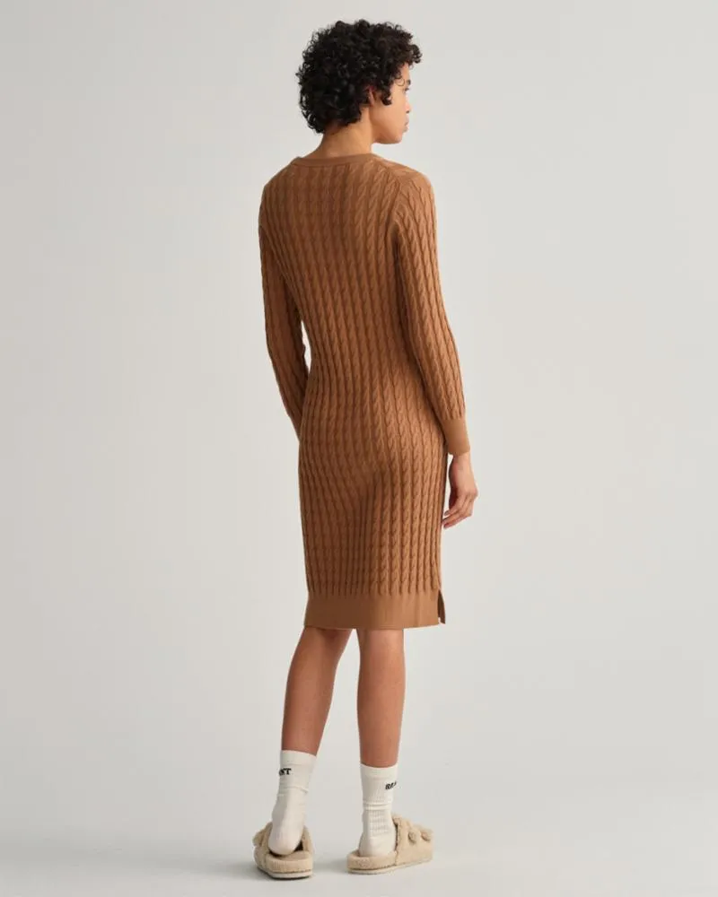 Gant Apparel S Women's D1. Twisted Cable Dress Iterations Brown Reg