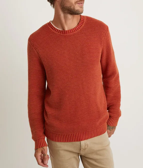 Garment Dye Crew Sweater - Amber Brown