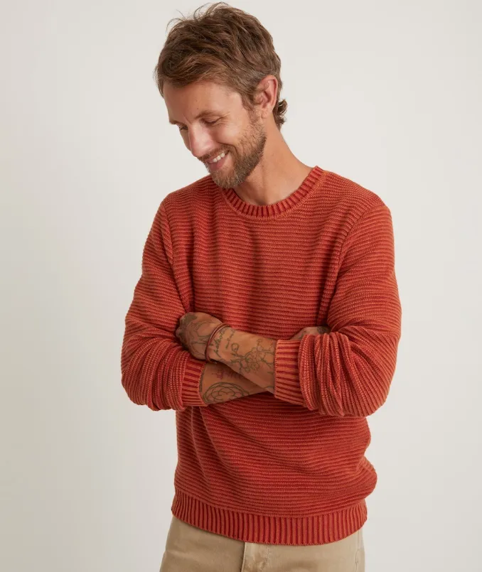 Garment Dye Crew Sweater - Amber Brown