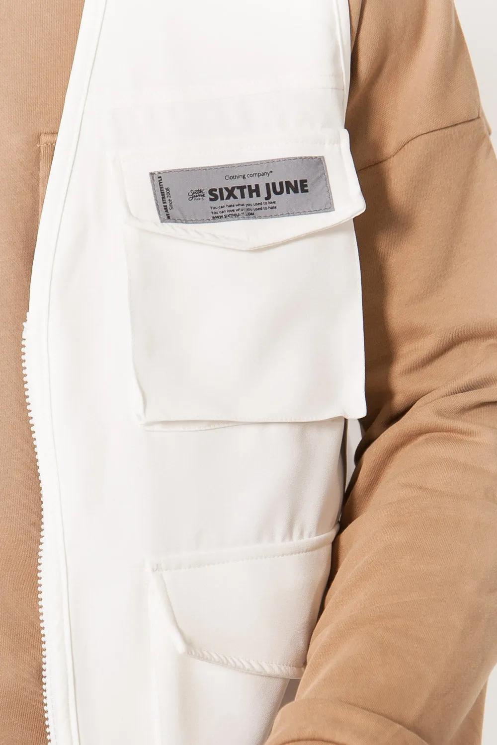 Gilet sans manches réfléchissant cargo blanc cassé