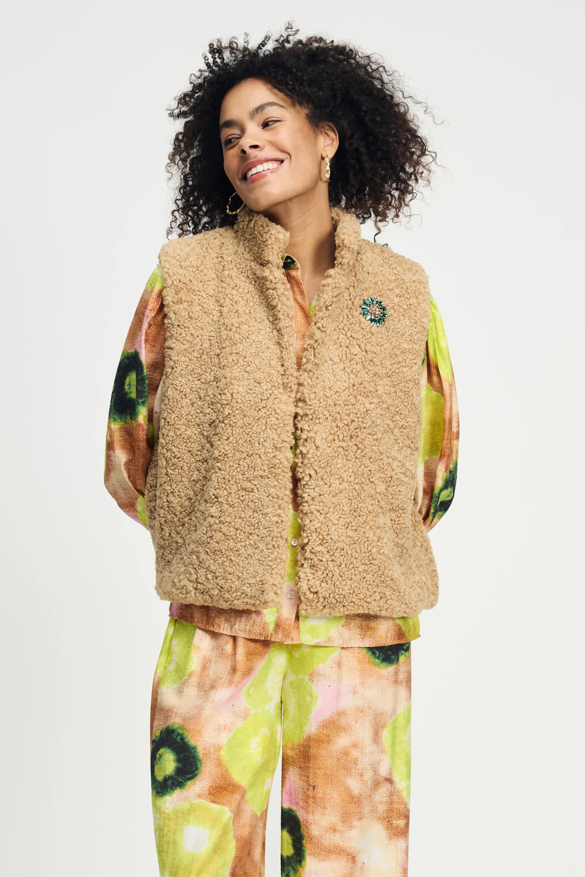 GILET - Teddy Love Vintage Brown