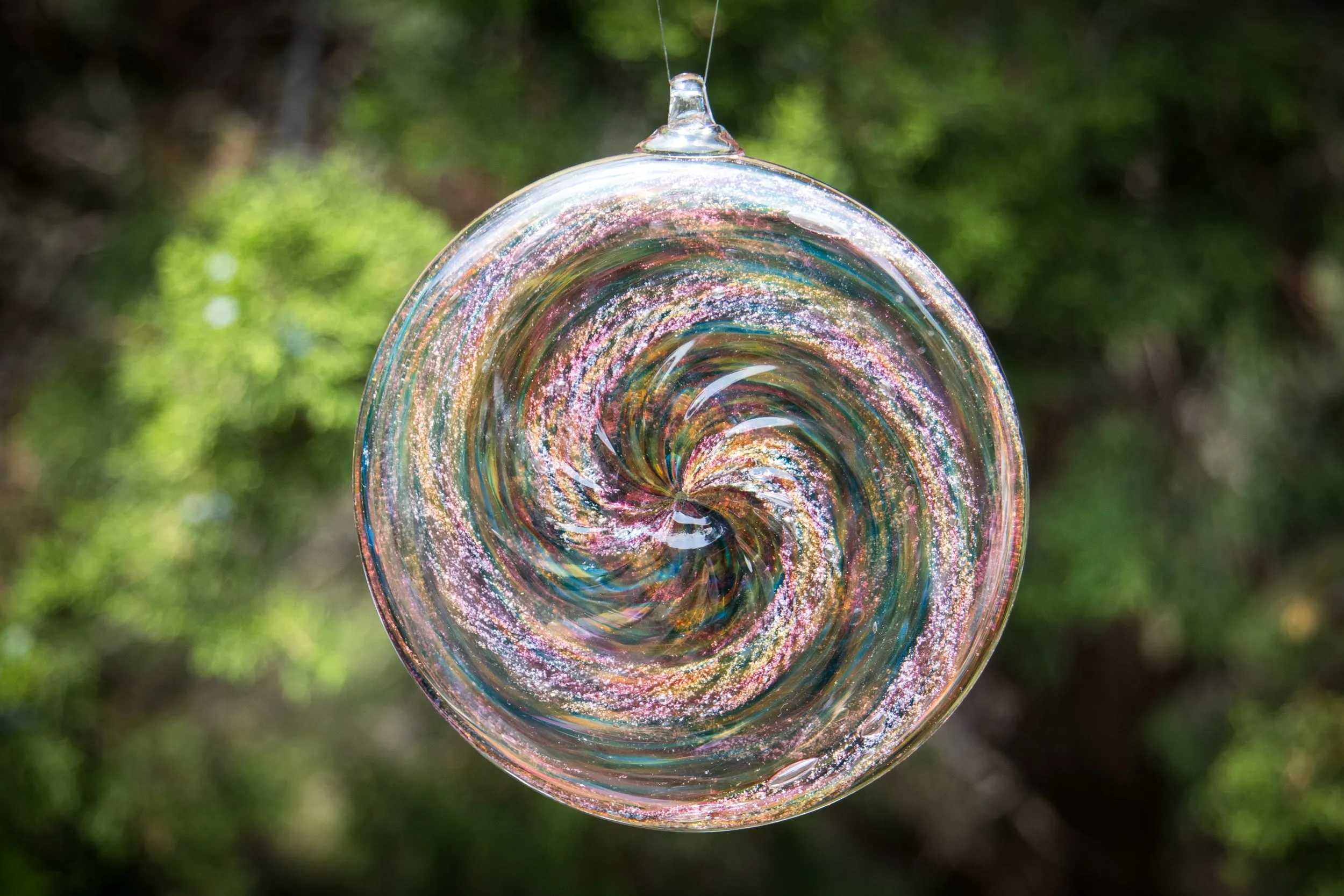 Glass Disc Suncatcher with Cremation Ash