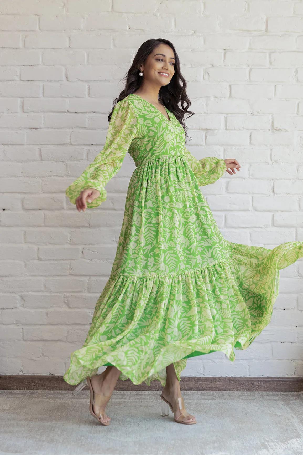 GREEN & YELLOW FLORAL MAXI