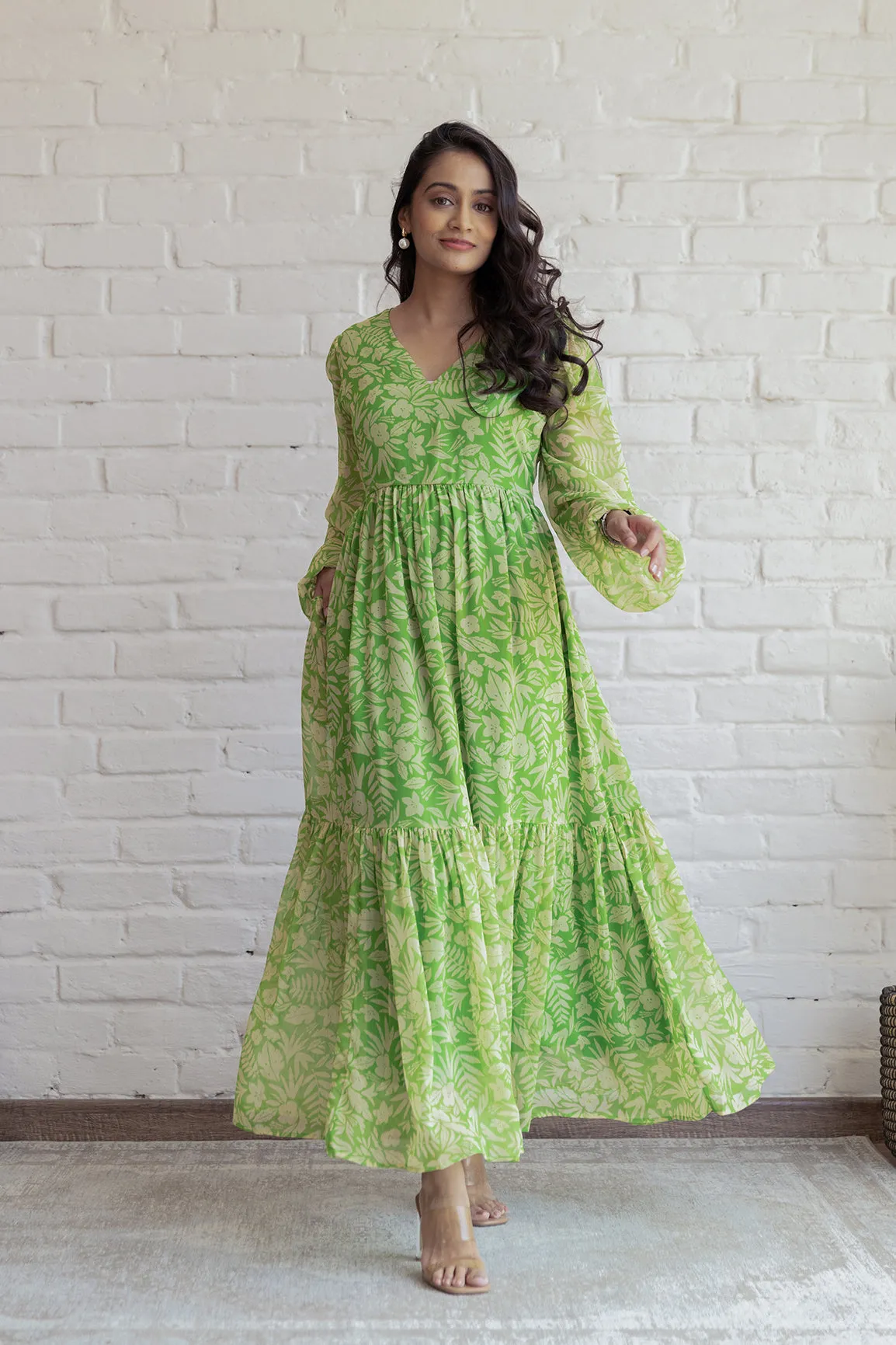GREEN & YELLOW FLORAL MAXI