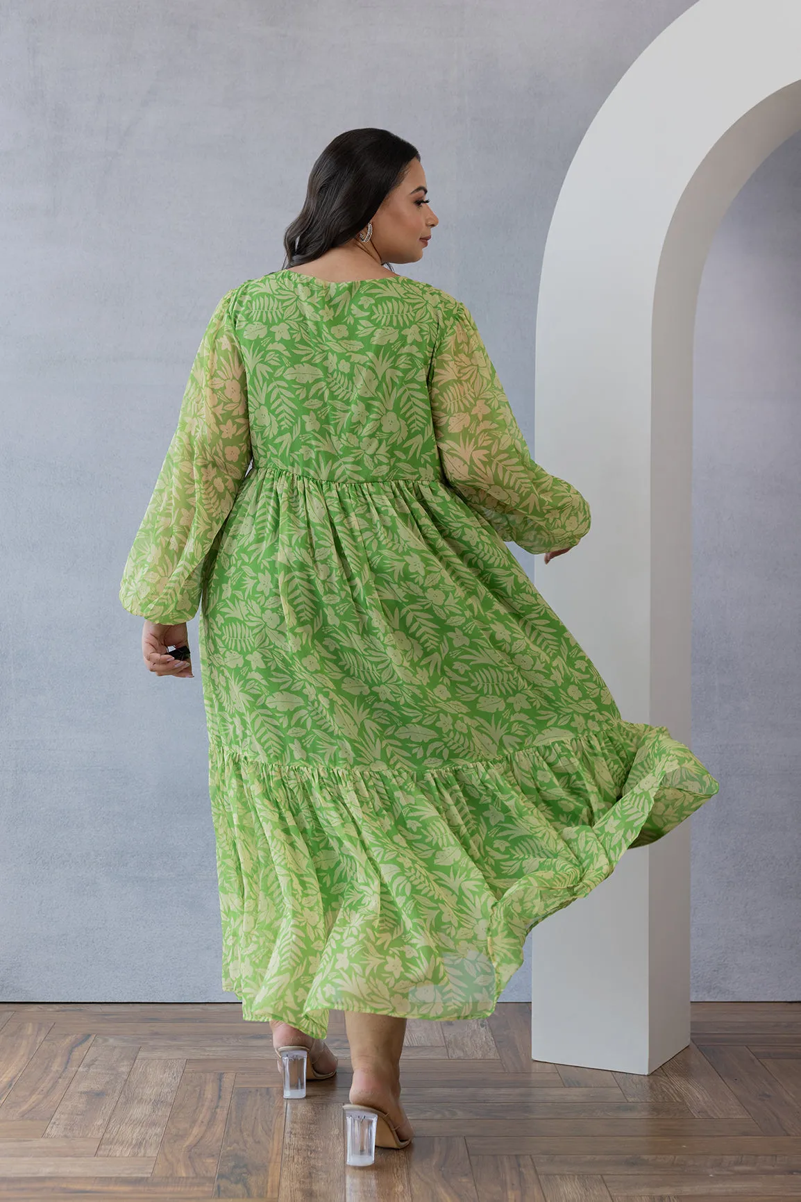 GREEN & YELLOW FLORAL MAXI