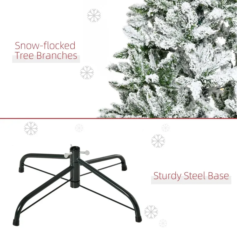 HOMCOM Christmas Tree Snow Flocked 5'