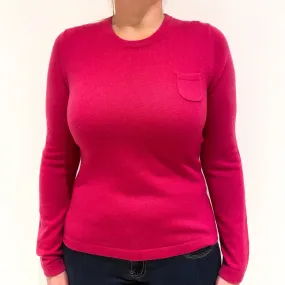 Hot Pink Cashmere Crew Neck Jumper Large