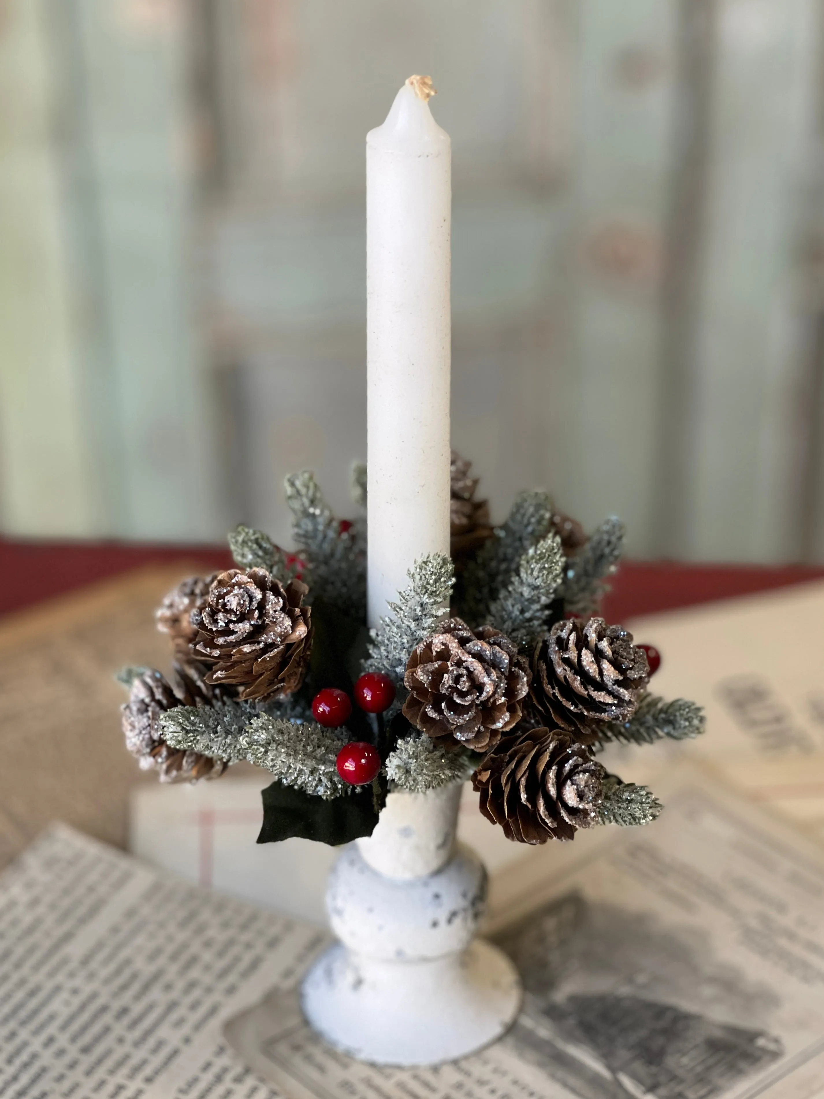 Icy Berries & Cone Candle Ring | 1" (inner)