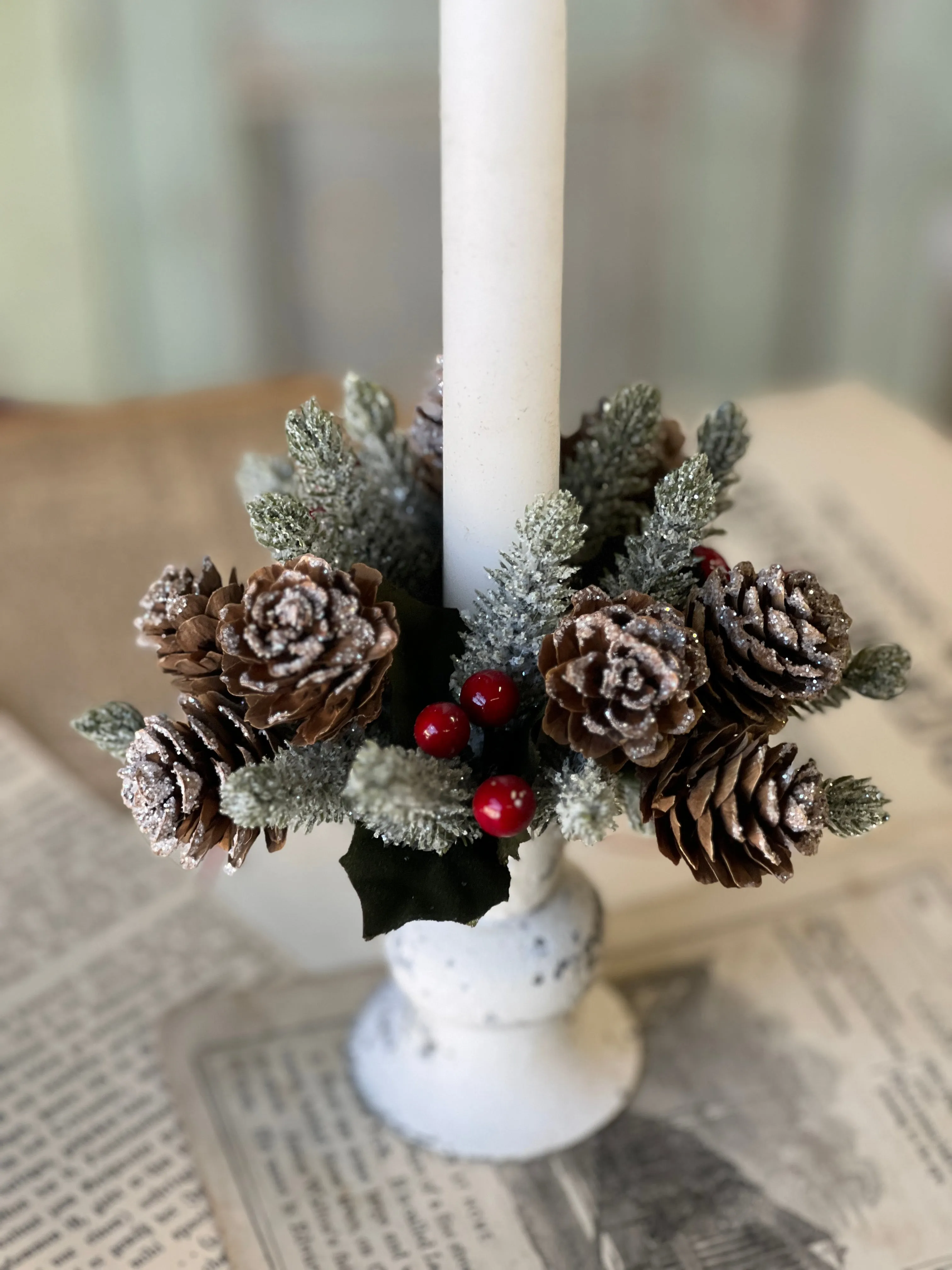 Icy Berries & Cone Candle Ring | 1" (inner)