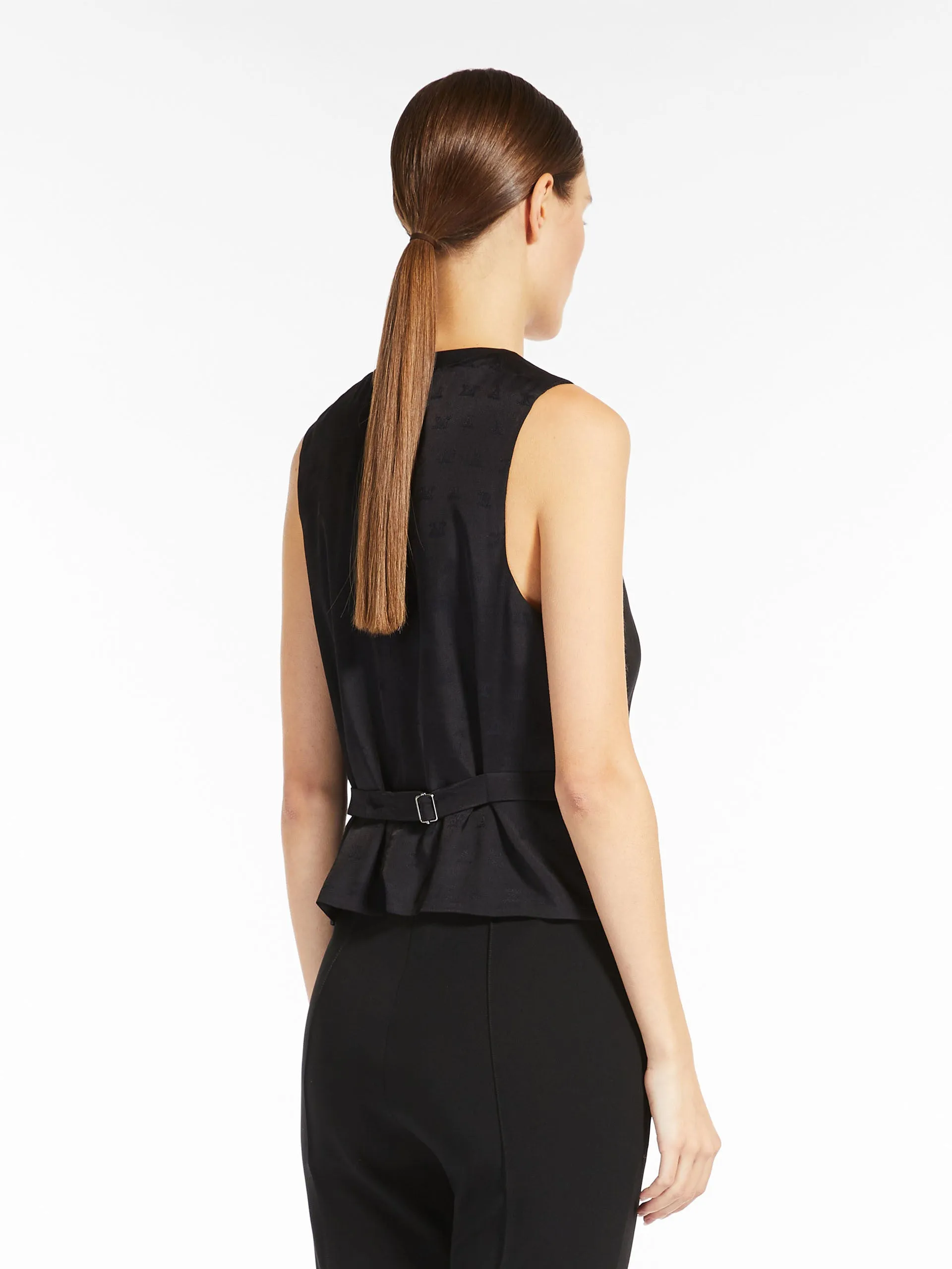 Jersey V-neck gilet