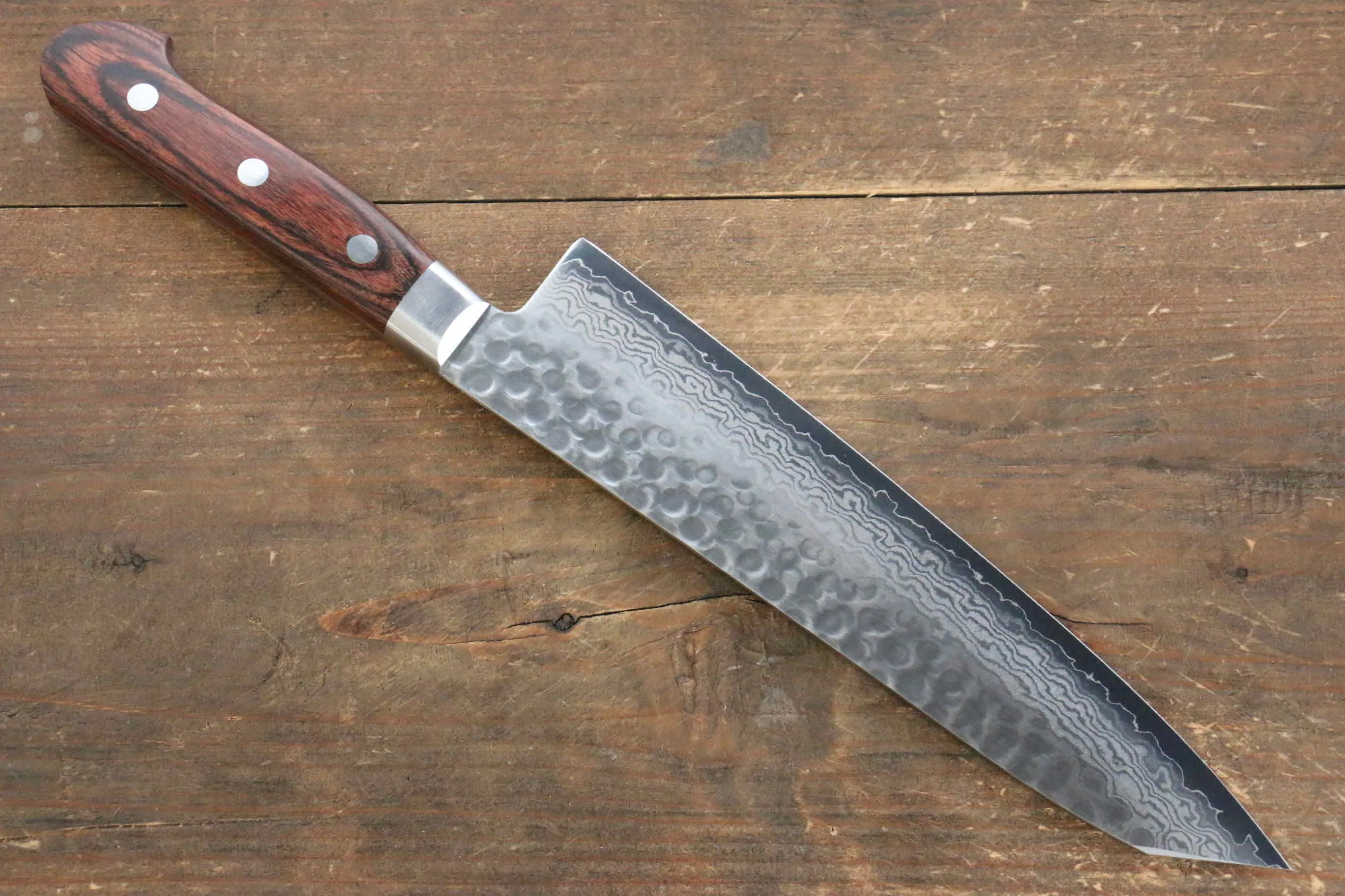 Jikko VG10 17 Layer Kiritsuke Gyuto  200mm Mahogany Handle