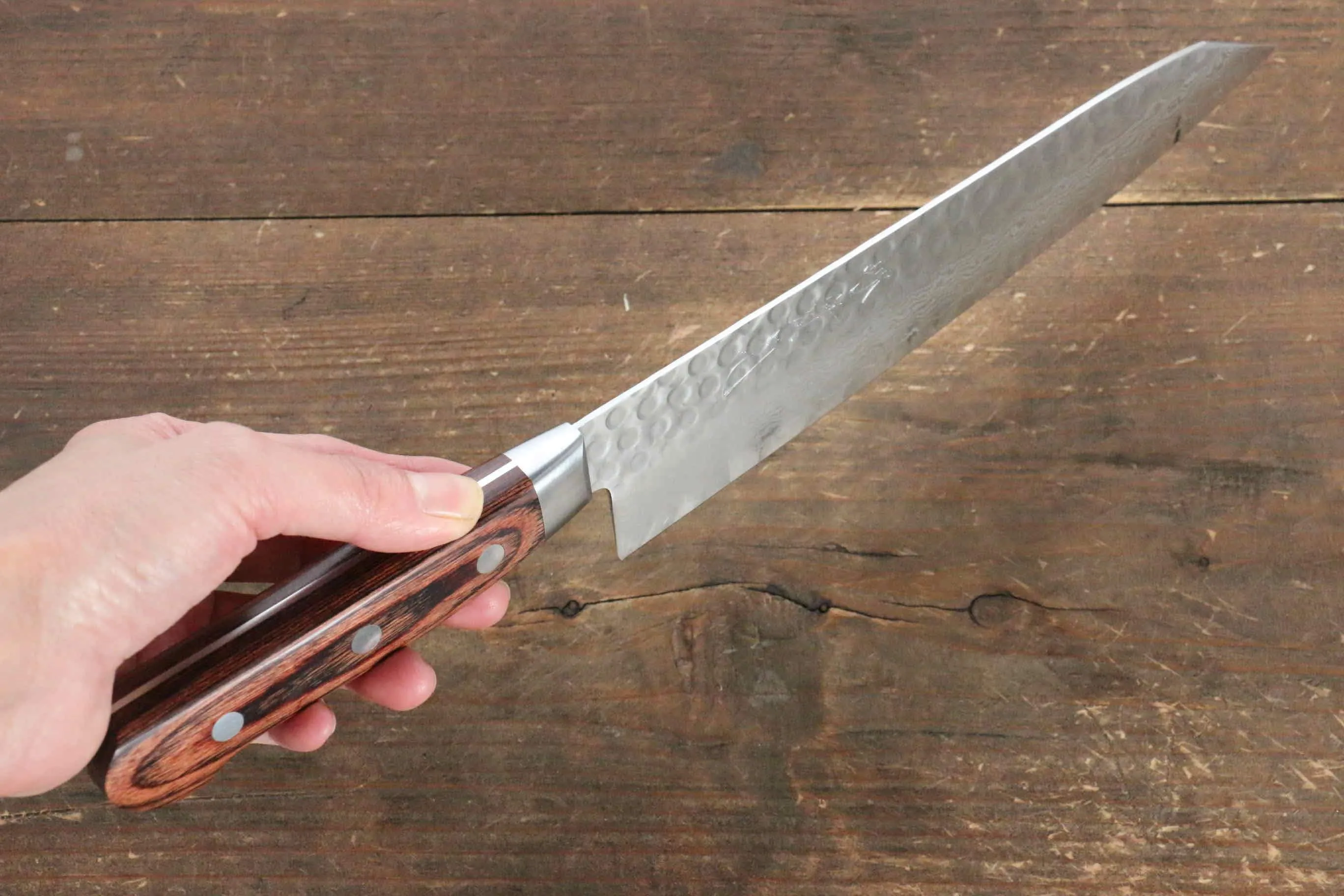 Jikko VG10 17 Layer Kiritsuke Gyuto  200mm Mahogany Handle
