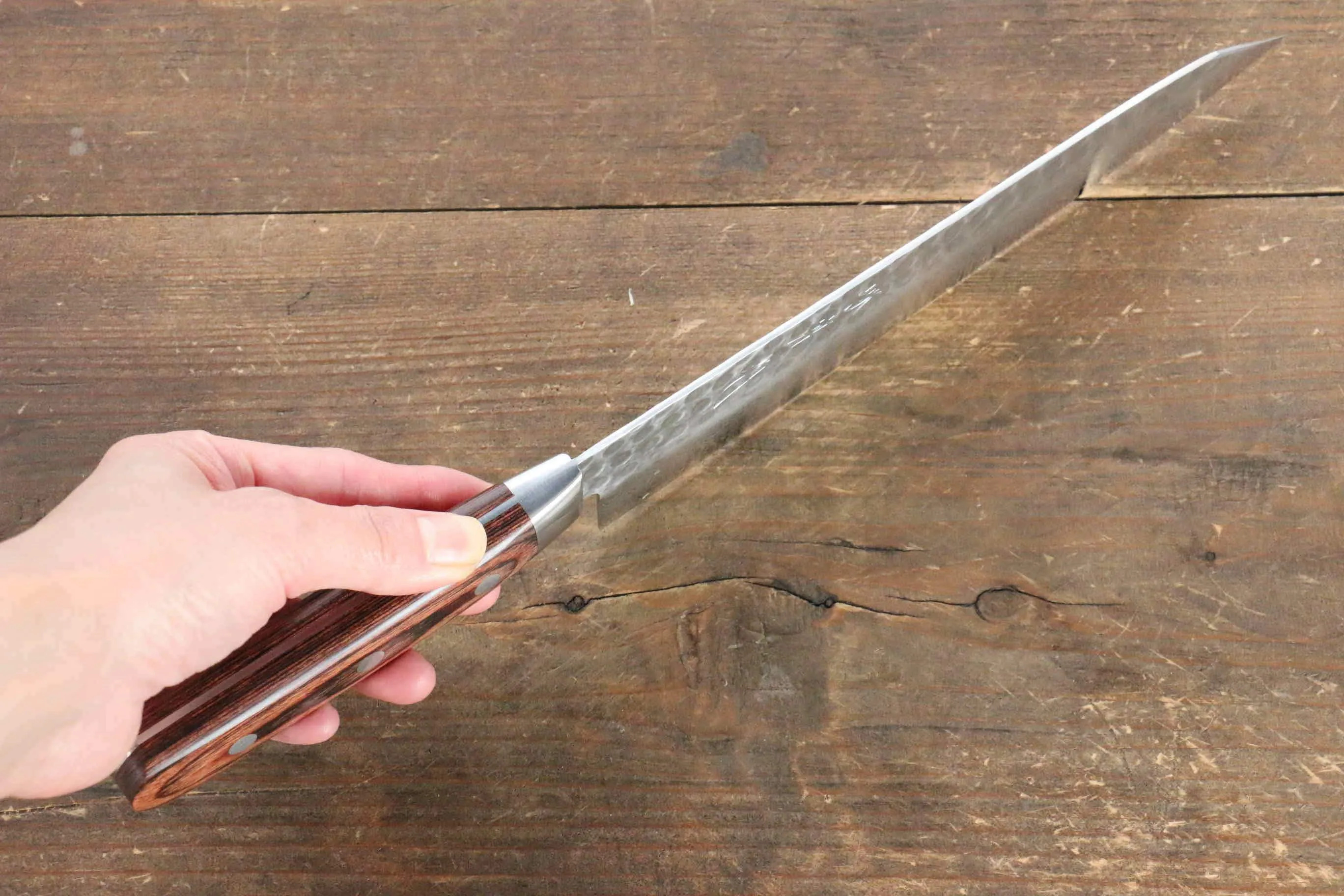 Jikko VG10 17 Layer Kiritsuke Gyuto  200mm Mahogany Handle