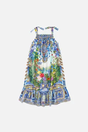 KIDS DRAWSTRING MAXI DRESS WITH BOWS 12-14 WALL TO WALL WONDERS