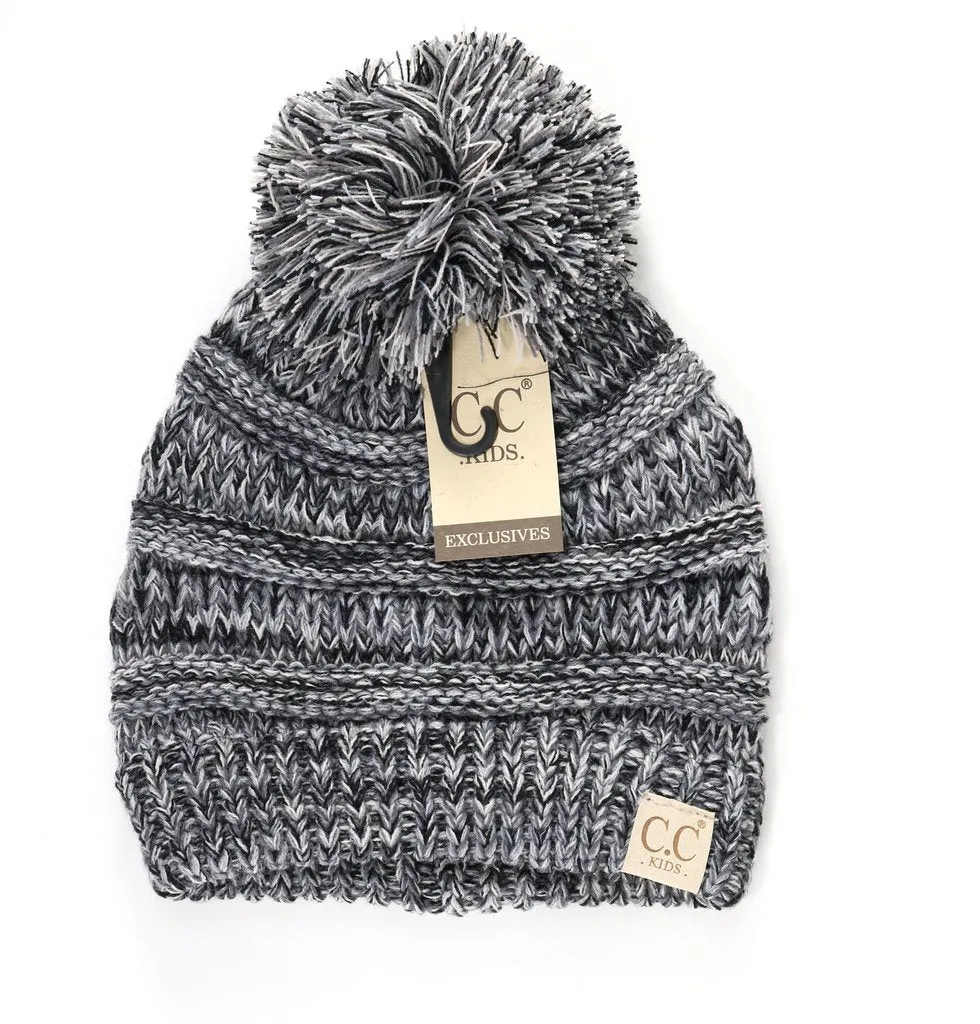 Kids Four-Tone Pom Beanie