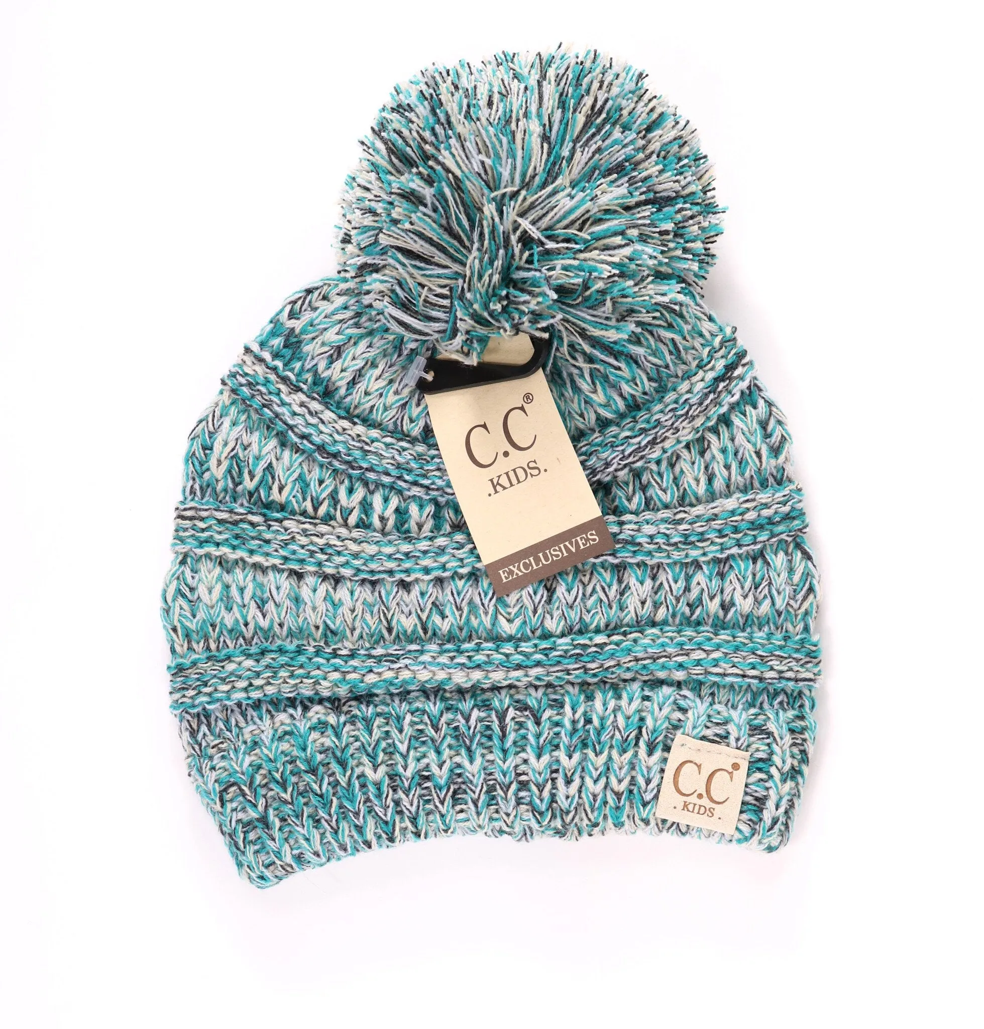 Kids Four-Tone Pom Beanie