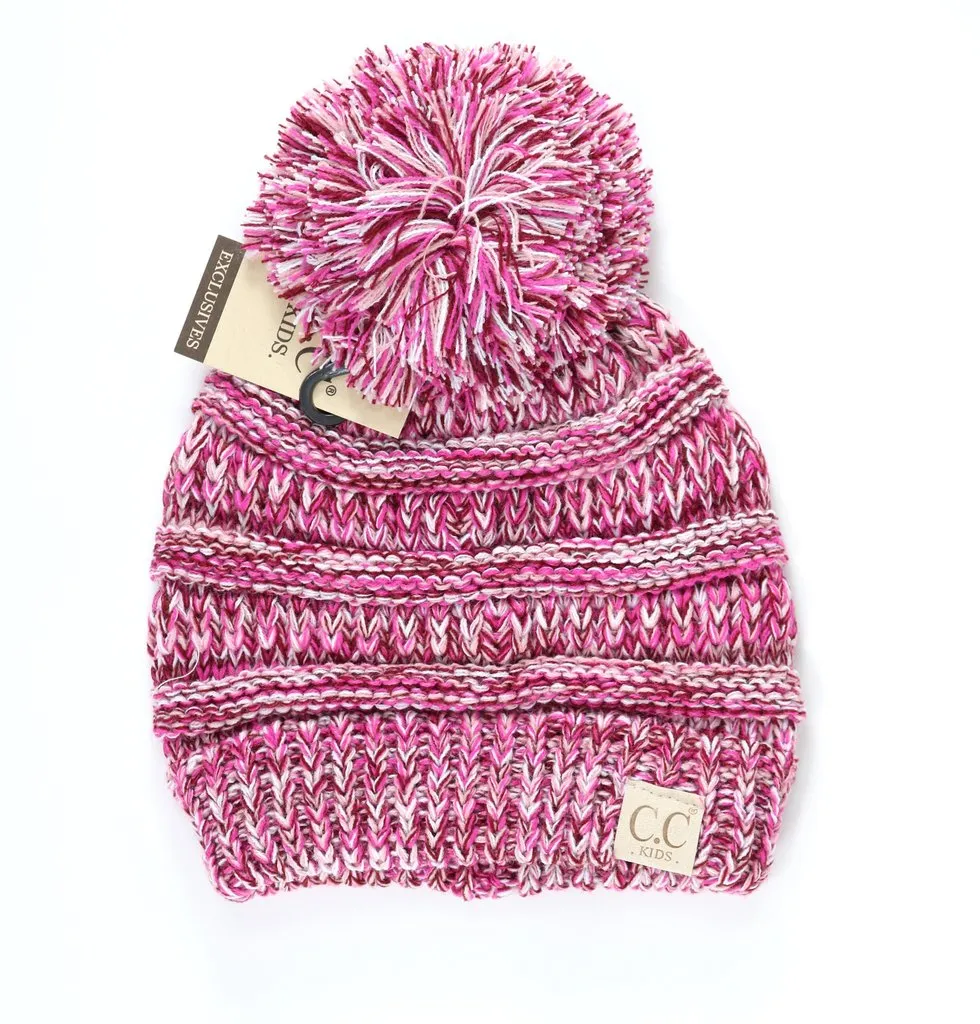 Kids Four-Tone Pom Beanie