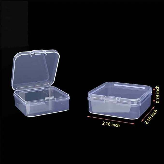 Large Clear Plastic Organizer Boxes – 30-Pack Folding Mini Bead Storage Cases