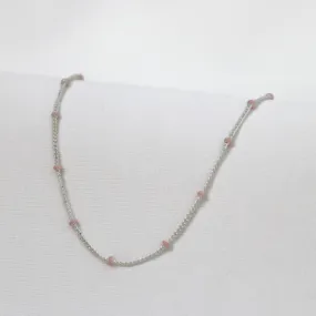 Layer Me Necklace - Silver with Blush