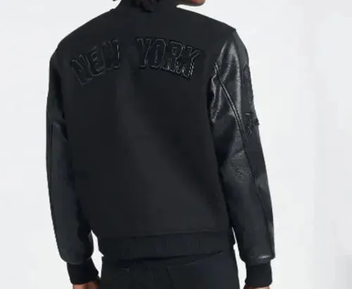 Letterman NY Yankees Black Varsity Jacket