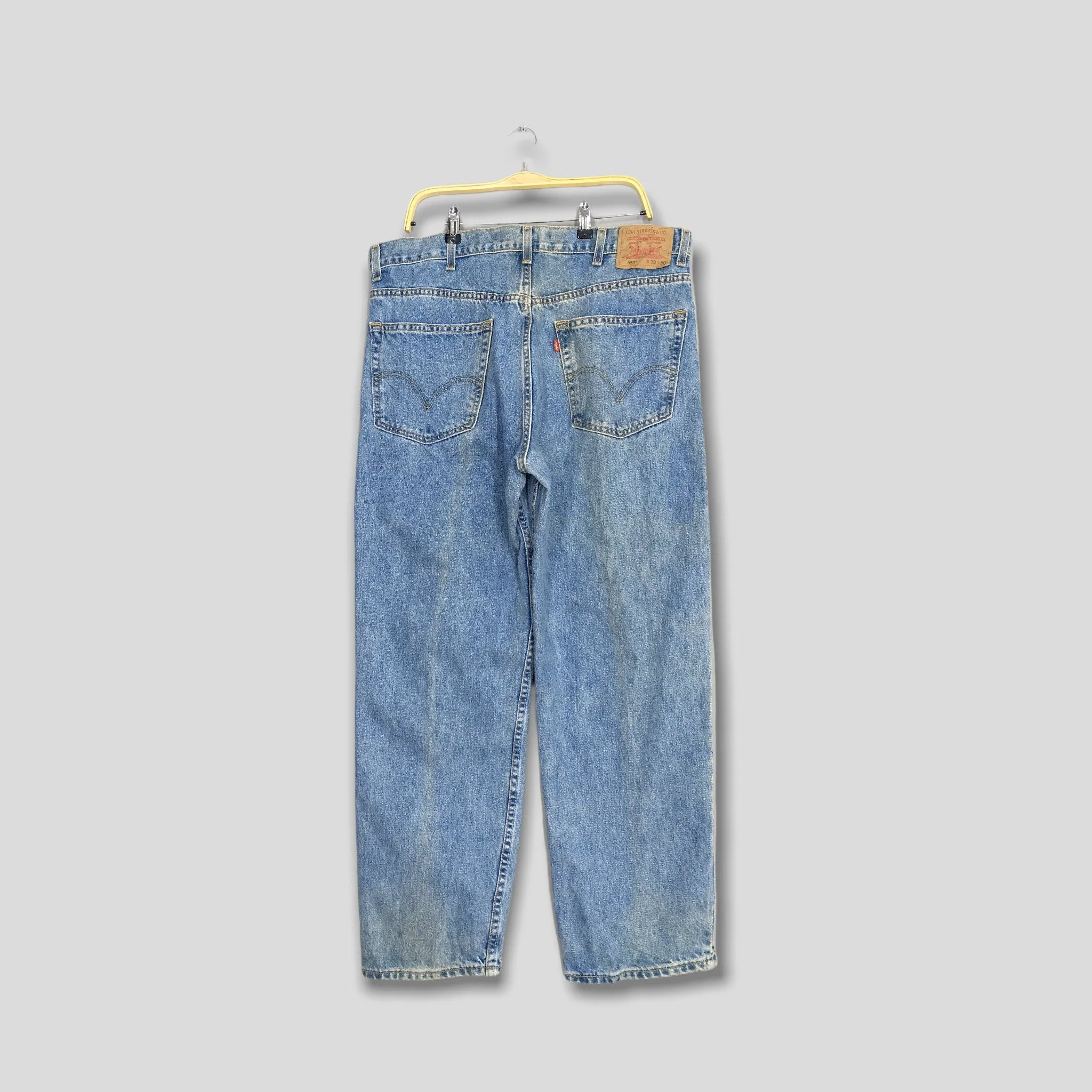 Levi's 550 Relaxed Fit Jeans Faded Dirty Denim Size 38x31