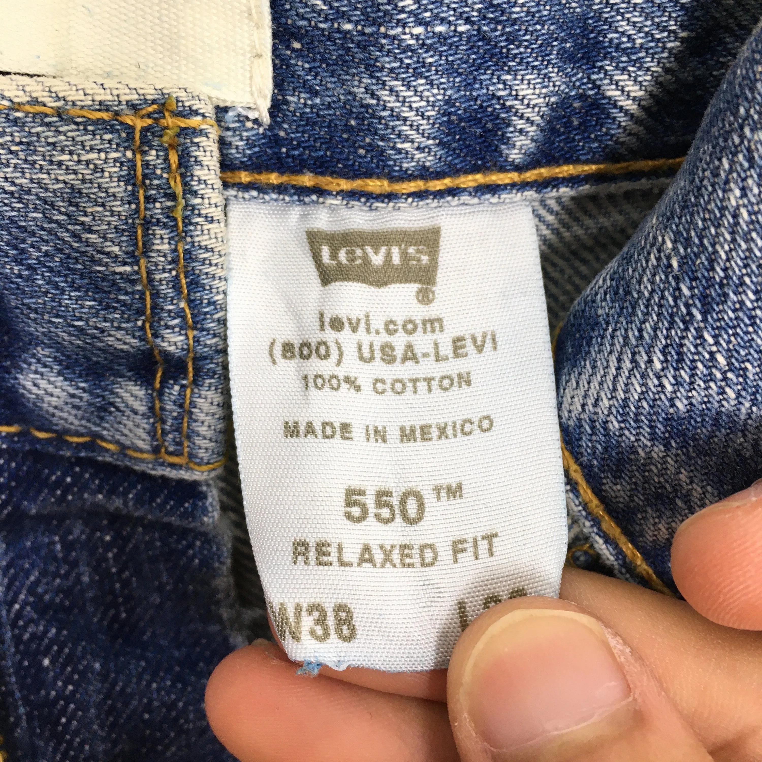 Levi's 550 Relaxed Fit Jeans Faded Dirty Denim Size 38x31