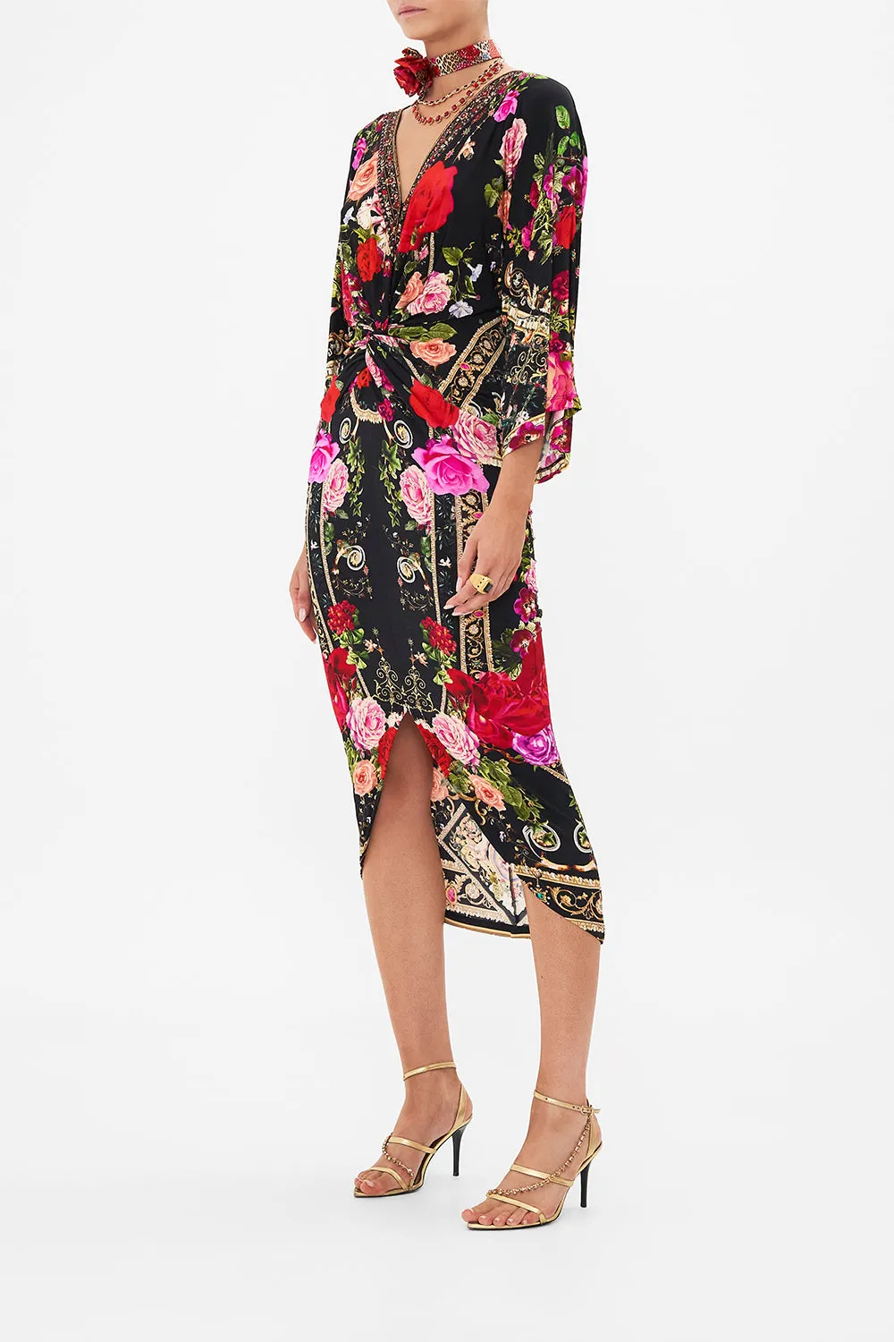 LONG SPLIT FRONT TWIST DRESS RESERVATION FOR LOVE