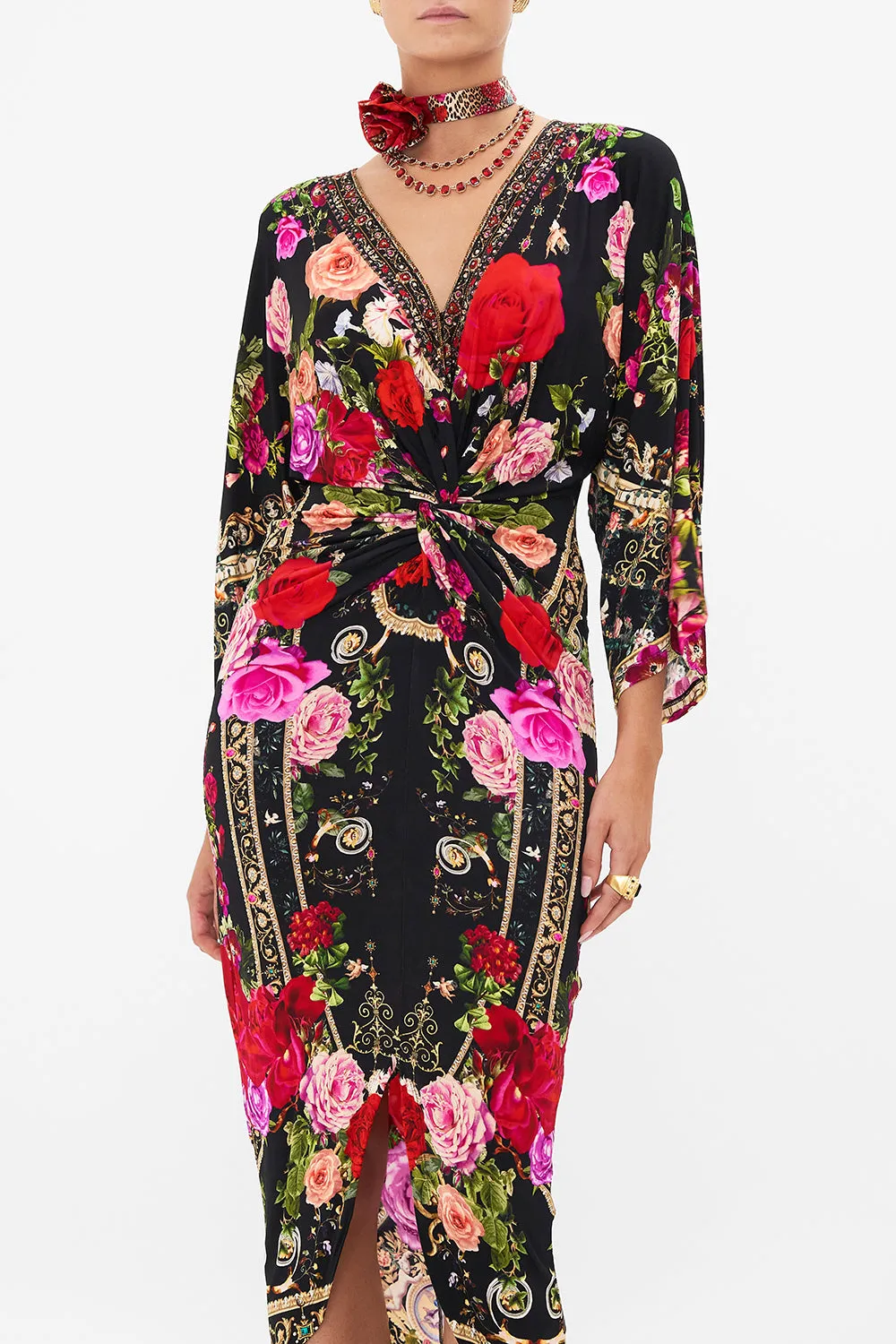 LONG SPLIT FRONT TWIST DRESS RESERVATION FOR LOVE