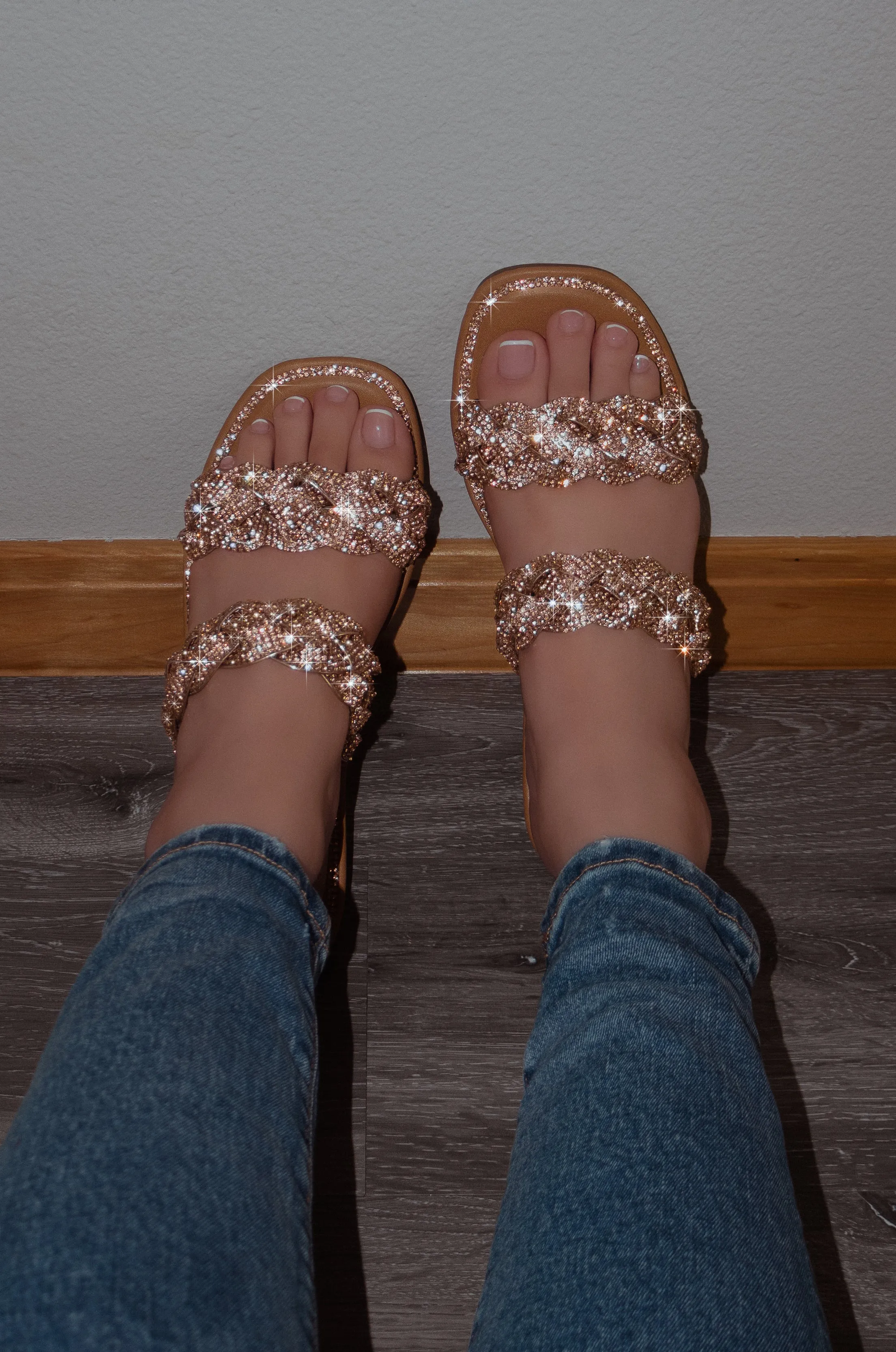 Maddy - Double Embellished Braided Strap Sandals, Easy Slip-On Design, Chic Summer Footwear, Lightweight & Comfortable, Perfect for Casual Outings
