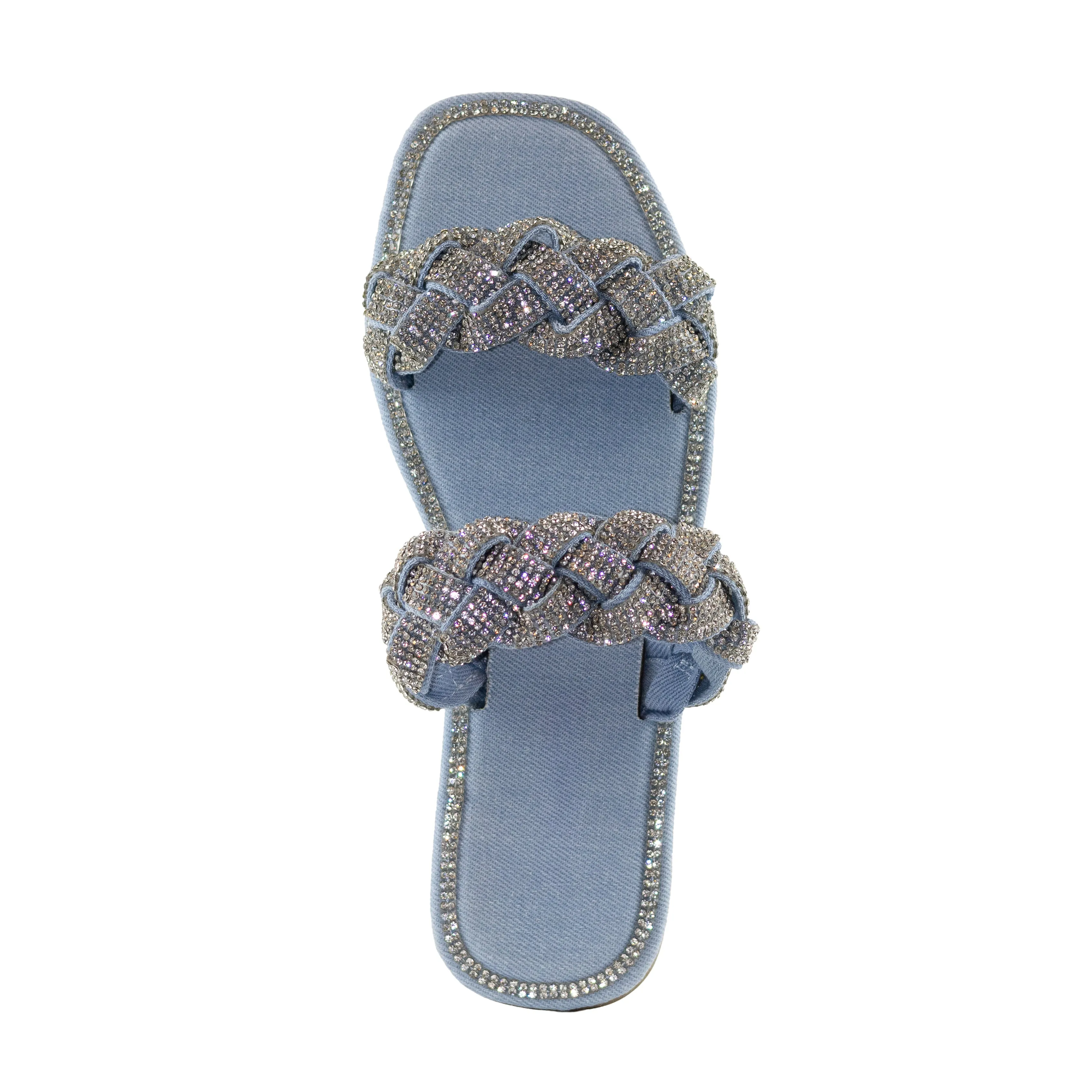 Maddy - Double Embellished Braided Strap Sandals, Easy Slip-On Design, Chic Summer Footwear, Lightweight & Comfortable, Perfect for Casual Outings