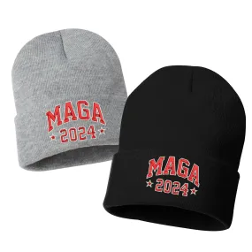 MAGA 2024 Embroidered Cuffed Beanie Hat