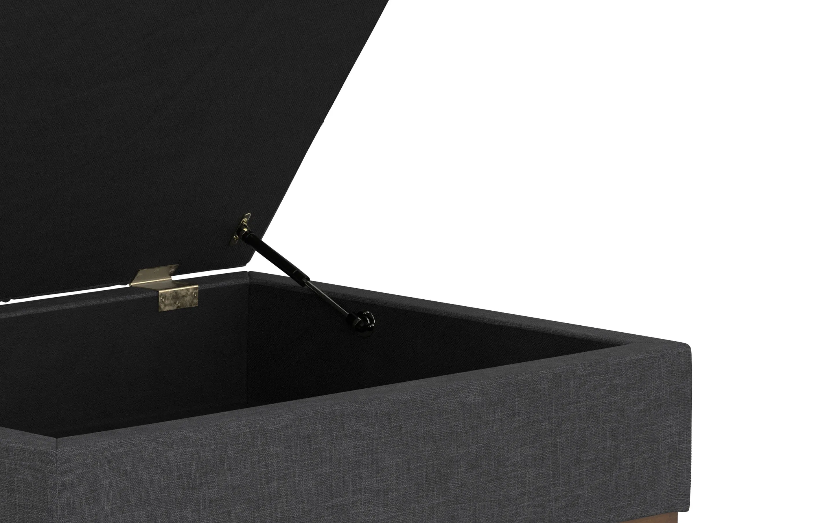 Mariah Coffee Table Storage Ottoman in Linen