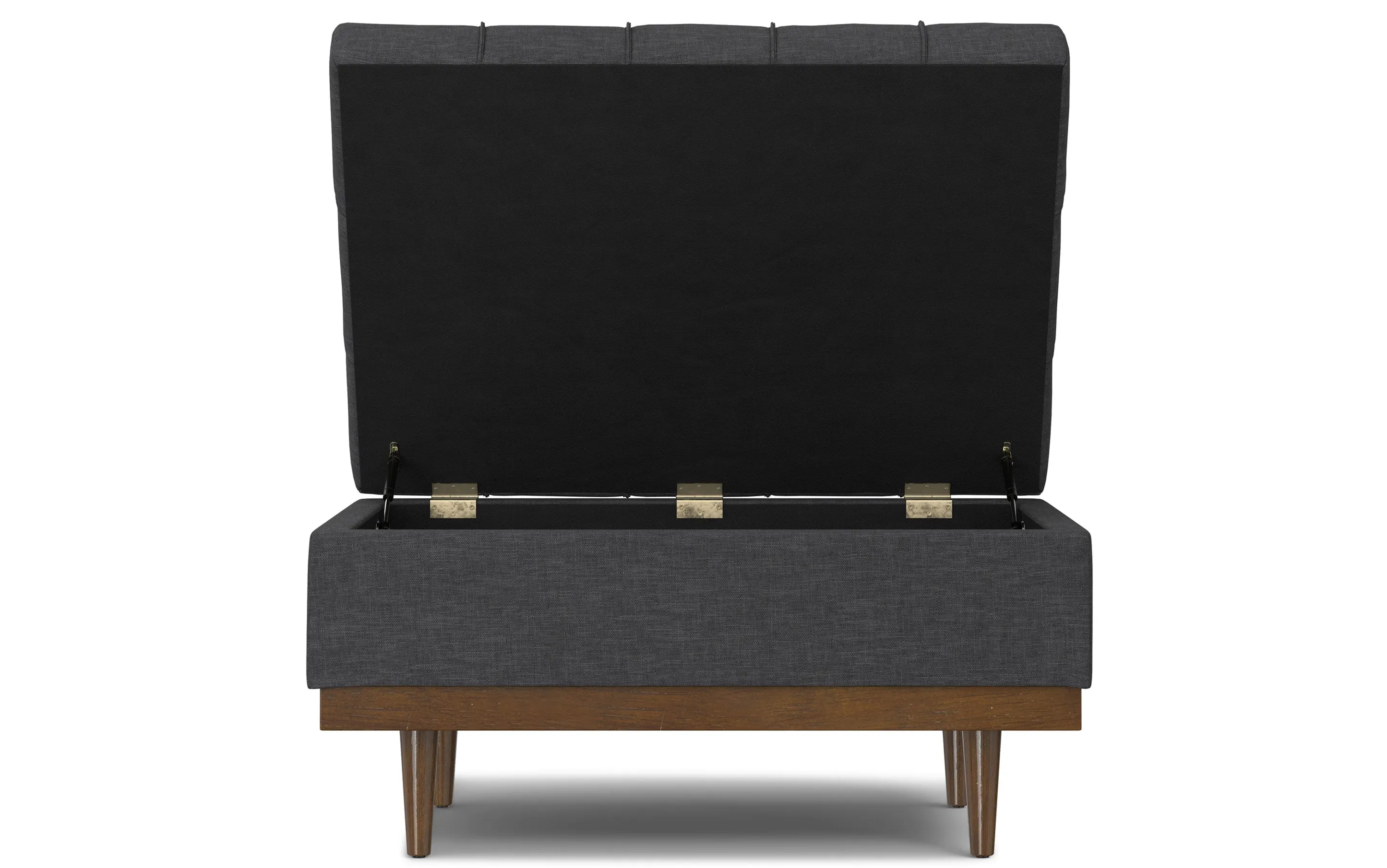Mariah Coffee Table Storage Ottoman in Linen