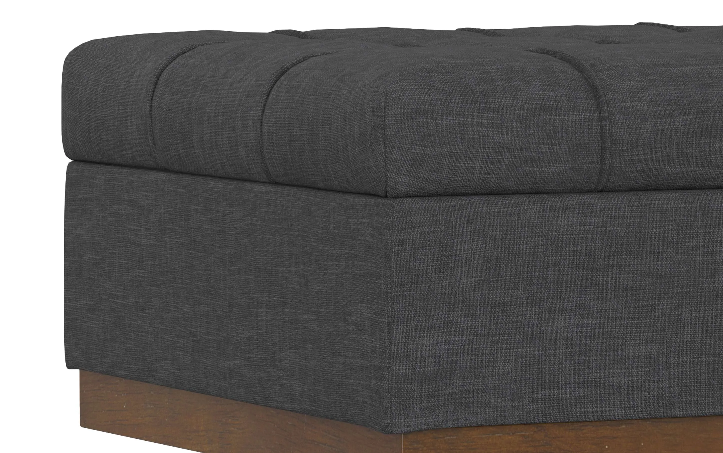Mariah Coffee Table Storage Ottoman in Linen