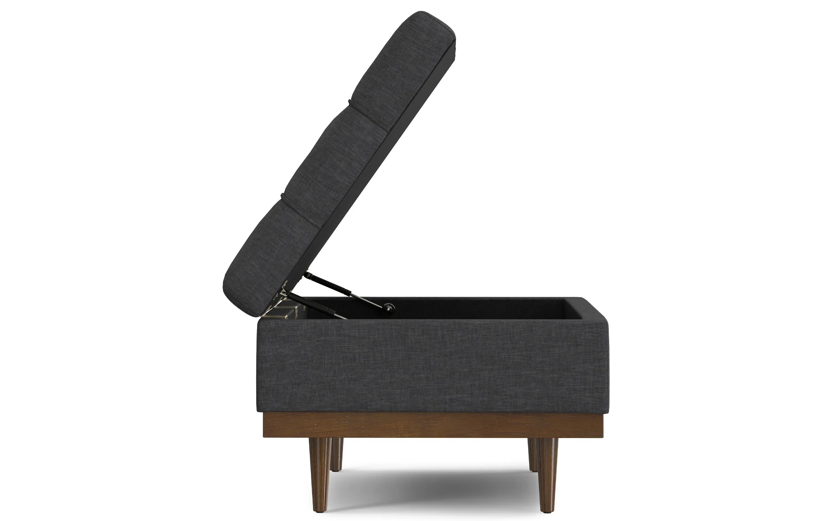 Mariah Coffee Table Storage Ottoman in Linen