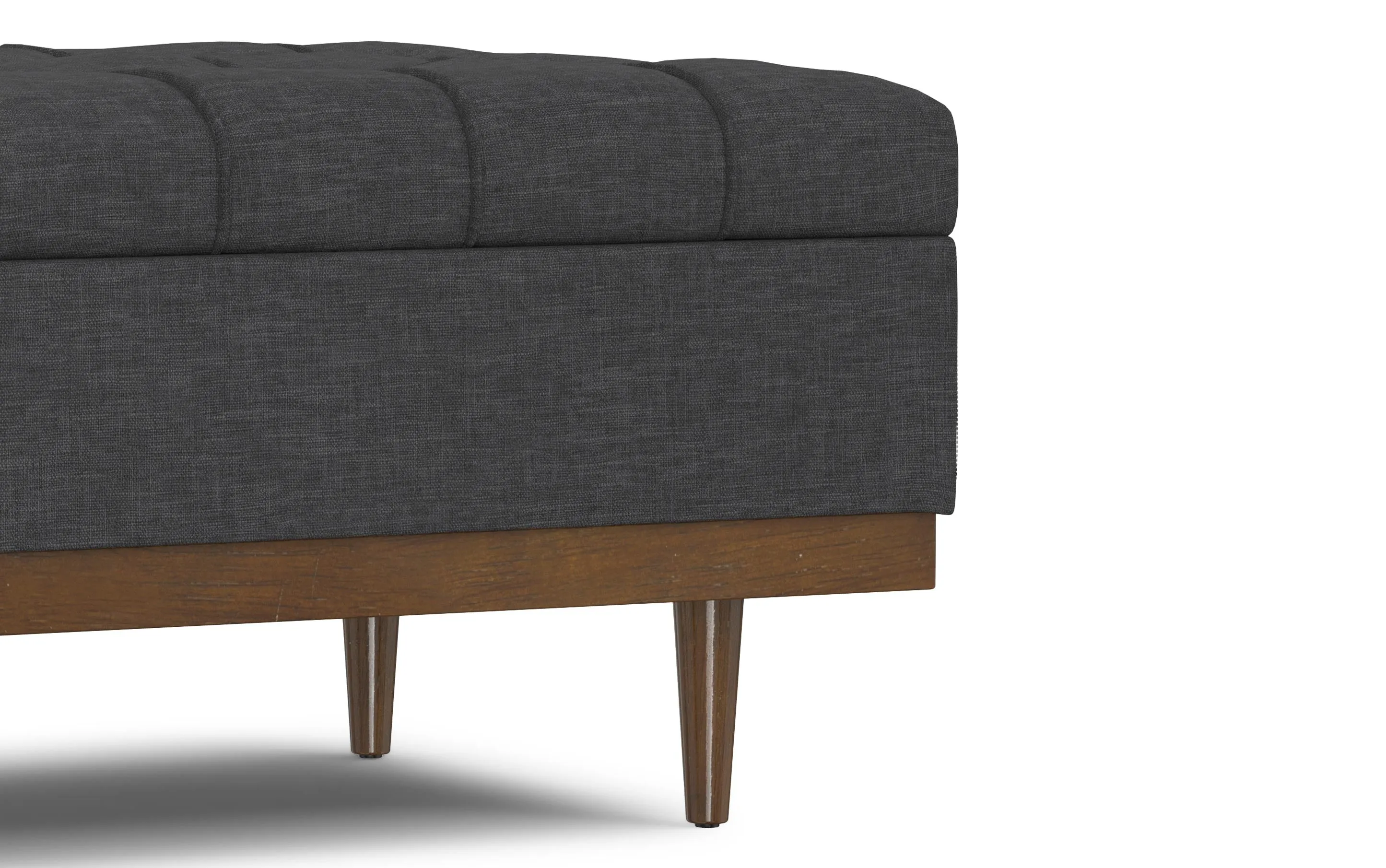 Mariah Coffee Table Storage Ottoman in Linen