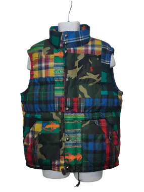 Men's Patchwork Down Puffer Gilet in Multi L