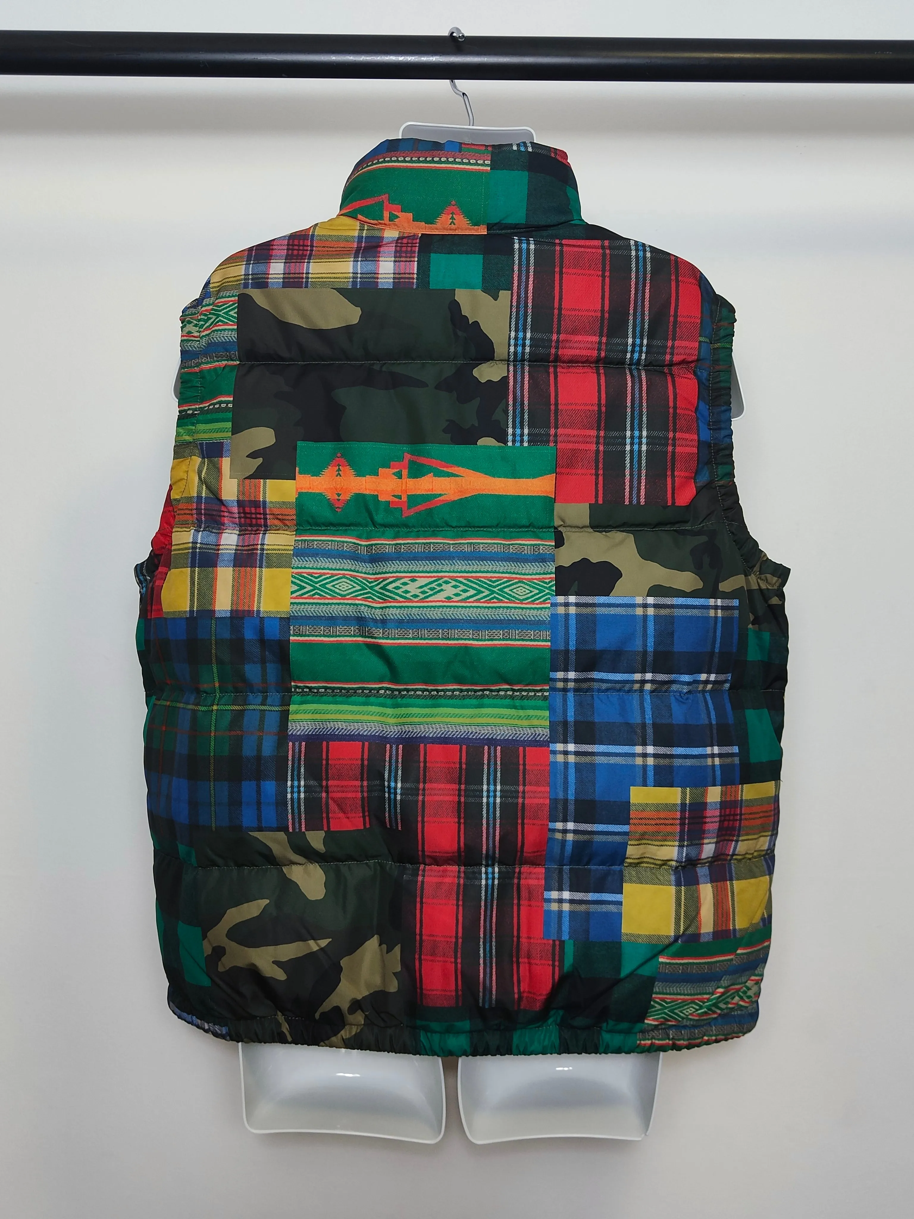 Men's Patchwork Down Puffer Gilet in Multi L