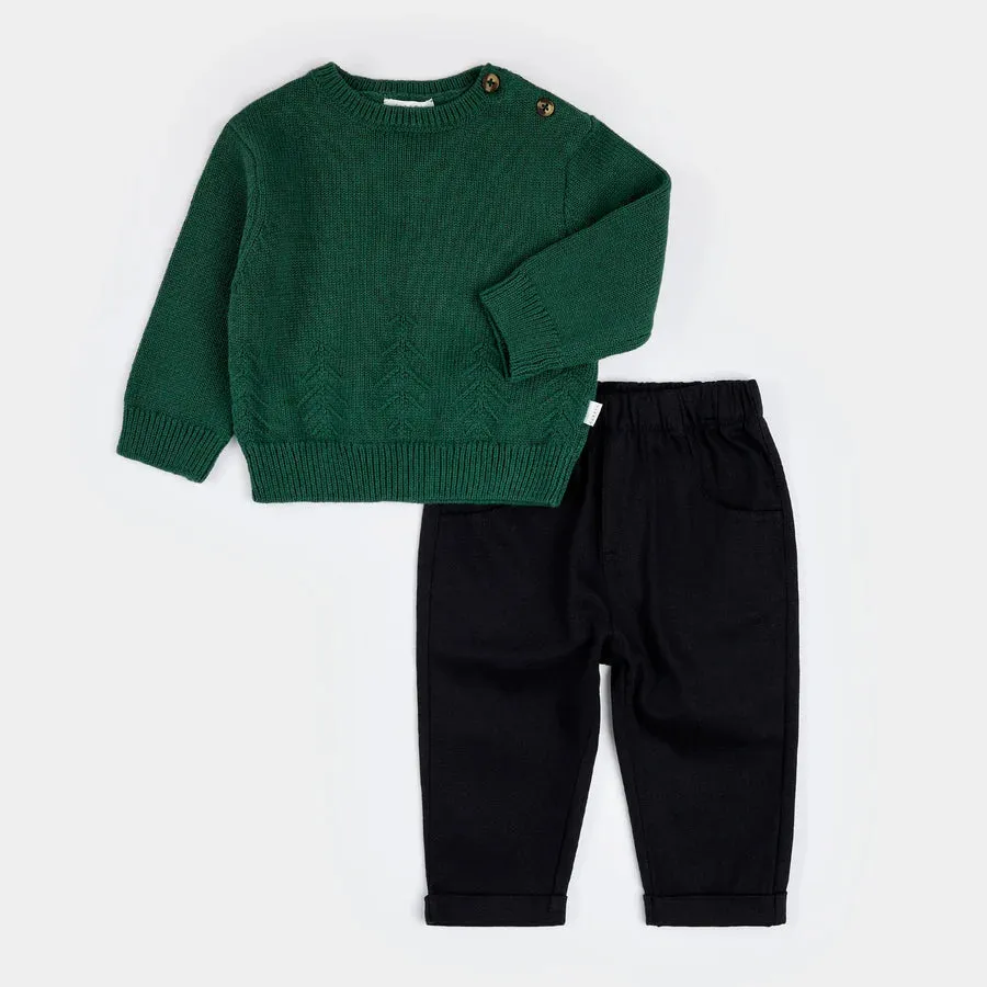 MIL Pine Tree Knit Sweater Outfit Set