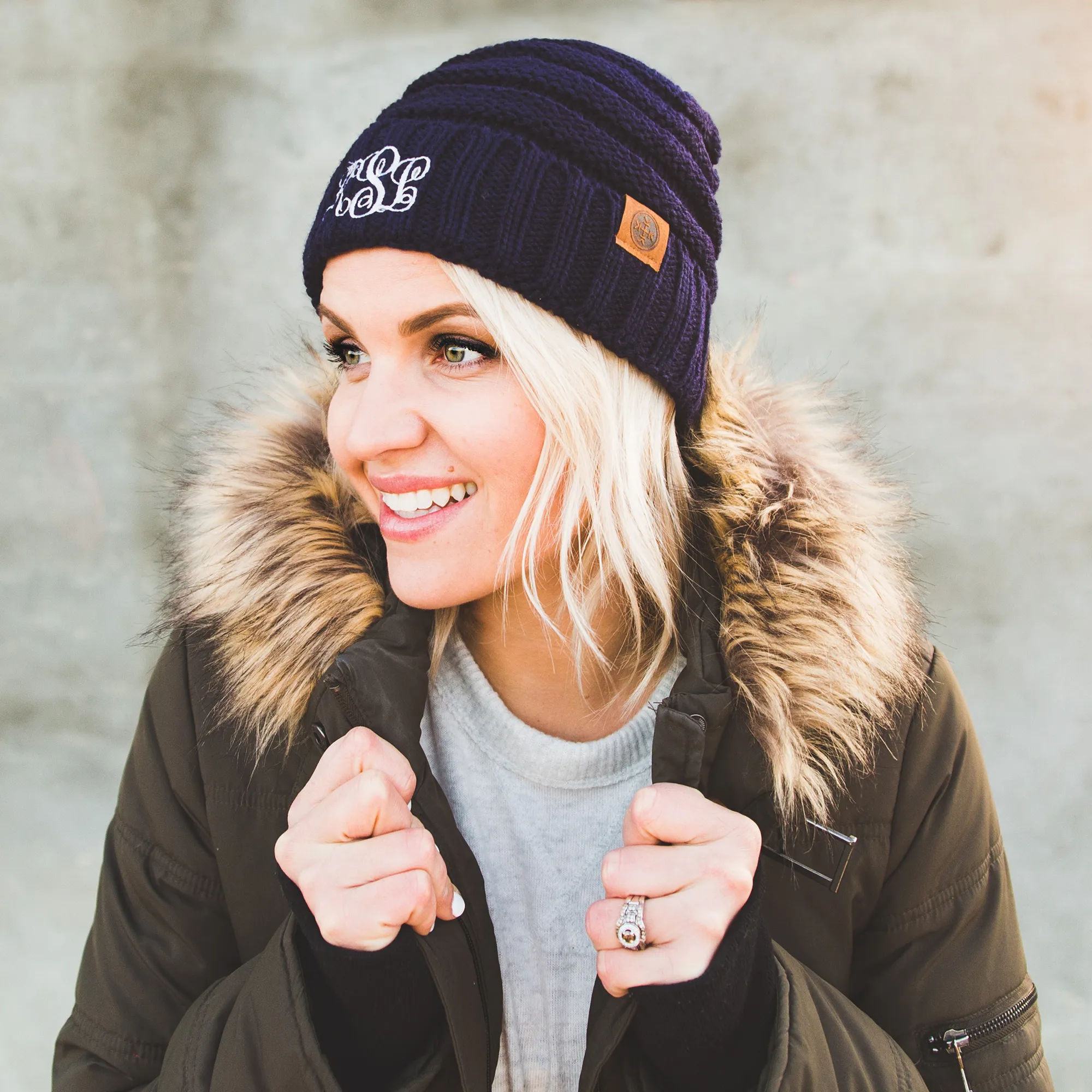 Monogrammed Personalized Adult Beanies