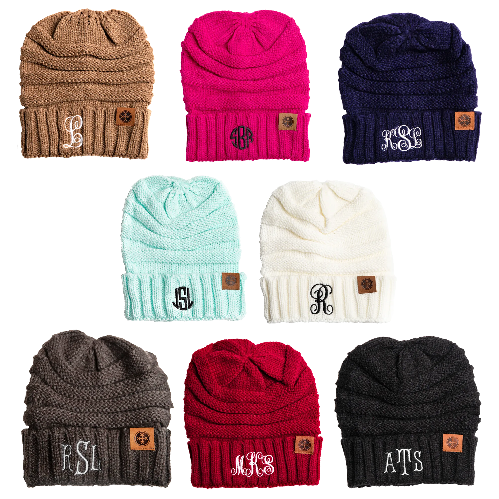 Monogrammed Personalized Adult Beanies