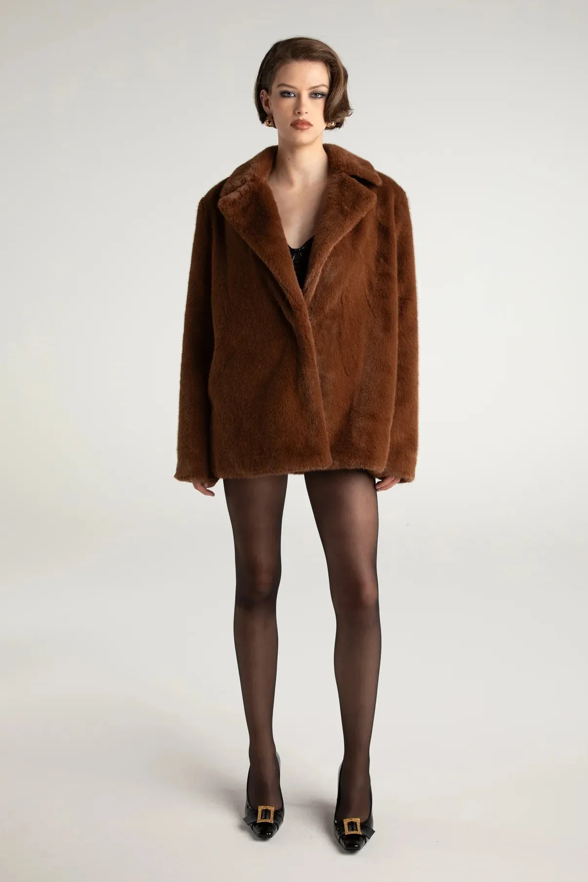 Nana Jacqueline Phoebe Fur Jacket in Brown