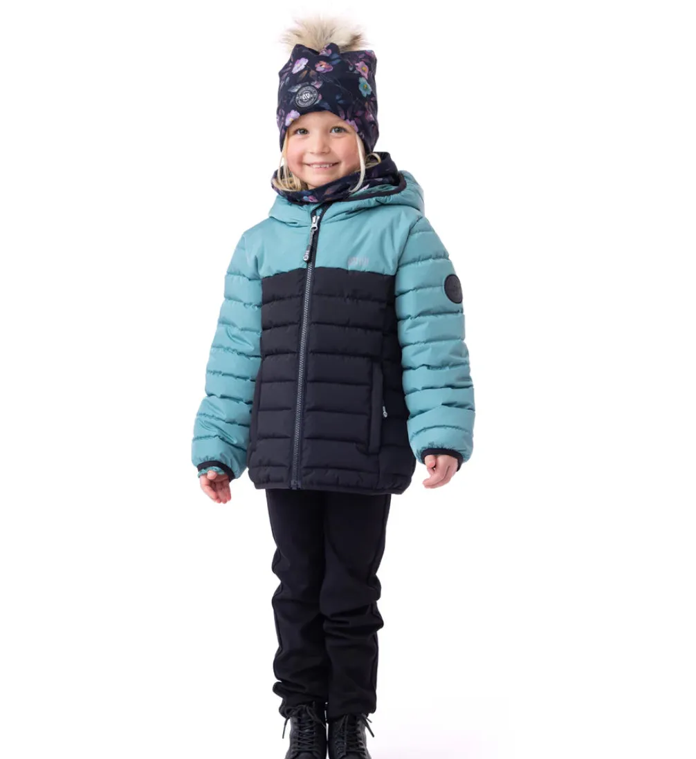 Nano Quilted coat in teal green : Size 7-14 Years