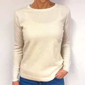 New Cream Cashmere Crew Neck Jumper Medium
