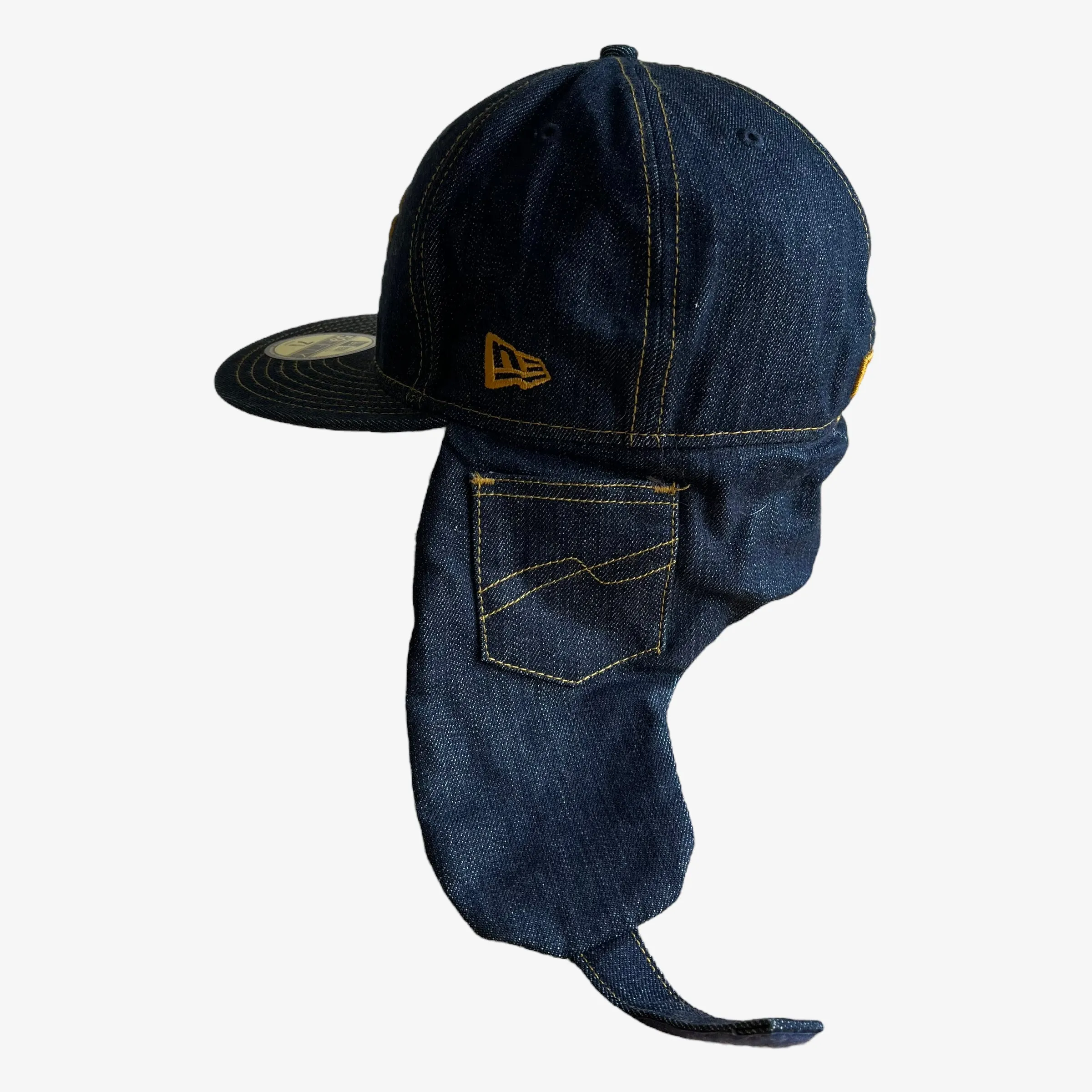 New Era x New York Yankees Denim Cap With Foldable Ear Muffs