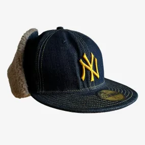 New Era x New York Yankees Denim Cap With Foldable Ear Muffs