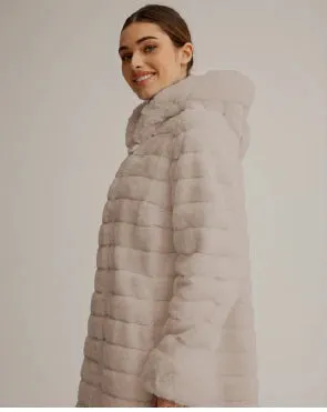 Nikki Jones Reversible faux fur Lola coat K4129RF-164 Ecru