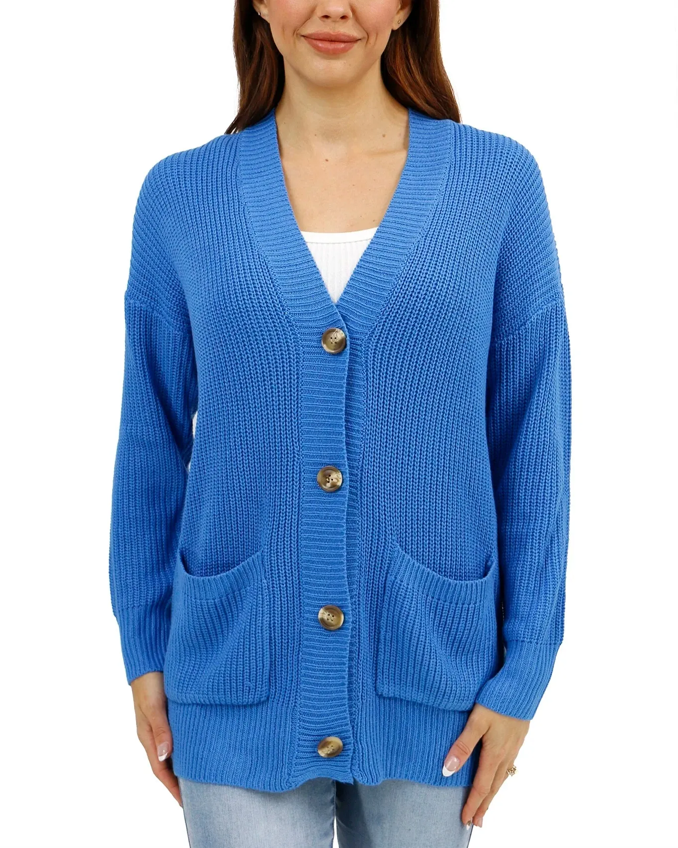Oversized Comfy Knit Blue Cardigan