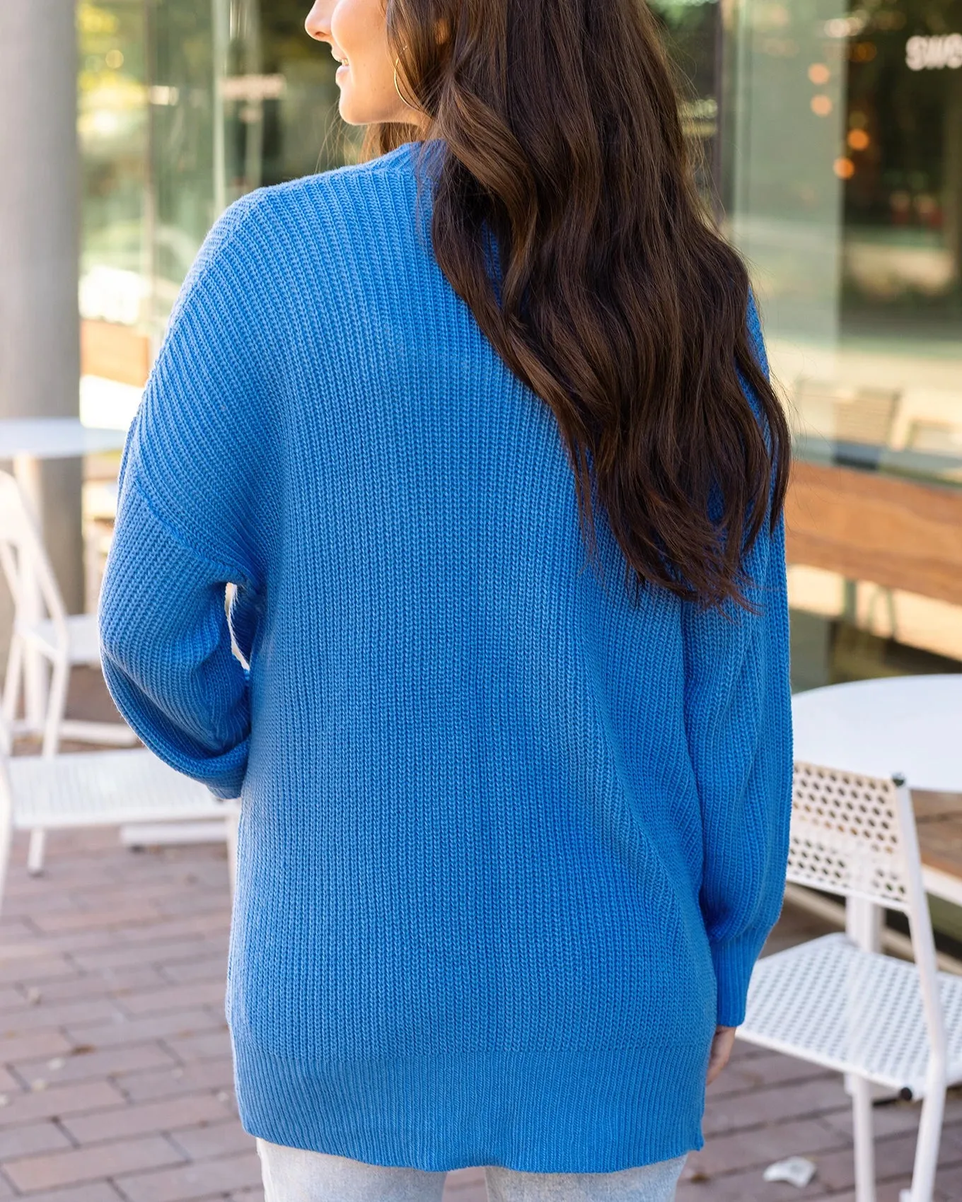 Oversized Comfy Knit Blue Cardigan