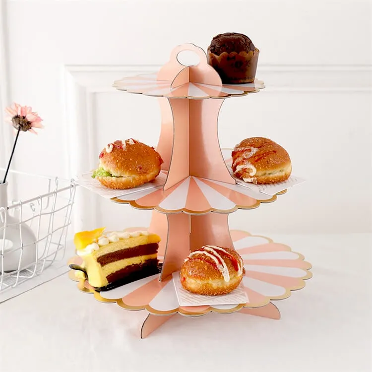 Paper Cake Stand | Pink | Three-Layer